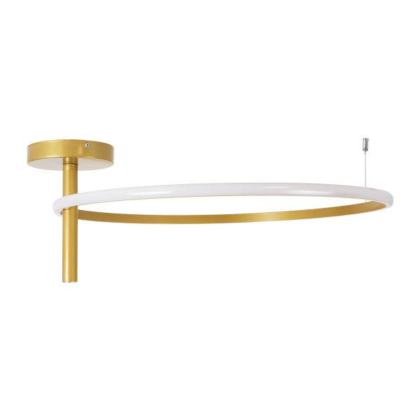 VERONA 61225 Φωτιστικό Οροφής Δαχτυλίδι-Κύκλος LED CCT 36W 4032lm 360° AC 220-240V - Εναλλαγή Φωτισμού μέσω Διακόπτη On/Off All In One Ψυχρό 6000k+Φυσικό 4500k+Θερμό 2700K Φ60 x Υ23cm - Χρυσό Βούρτσας - 3 Χρόνια Εγγύηση - Image 3