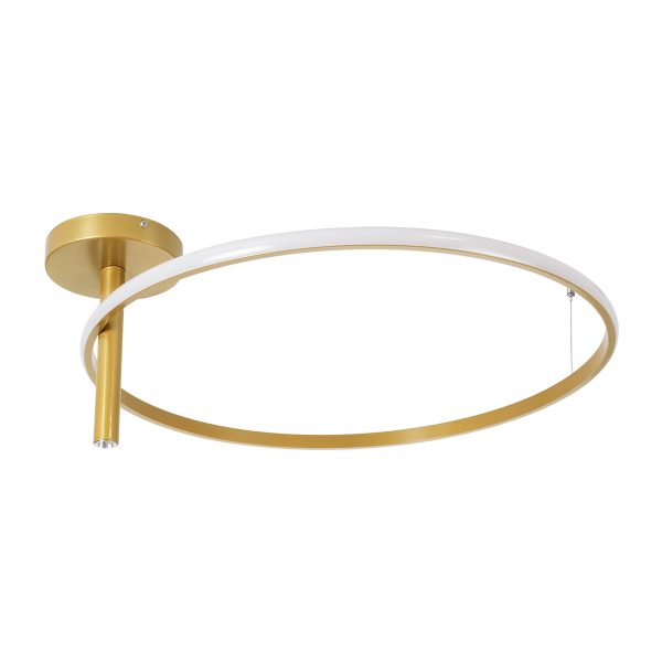 VERONA 61225 Φωτιστικό Οροφής Δαχτυλίδι-Κύκλος LED CCT 36W 4032lm 360° AC 220-240V - Εναλλαγή Φωτισμού μέσω Διακόπτη On/Off All In One Ψυχρό 6000k+Φυσικό 4500k+Θερμό 2700K Φ60 x Υ23cm - Χρυσό Βούρτσας - 3 Χρόνια Εγγύηση - Image 4