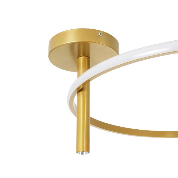 VERONA 61225 Φωτιστικό Οροφής Δαχτυλίδι-Κύκλος LED CCT 36W 4032lm 360° AC 220-240V - Εναλλαγή Φωτισμού μέσω Διακόπτη On/Off All In One Ψυχρό 6000k+Φυσικό 4500k+Θερμό 2700K Φ60 x Υ23cm - Χρυσό Βούρτσας - 3 Χρόνια Εγγύηση - Image 5