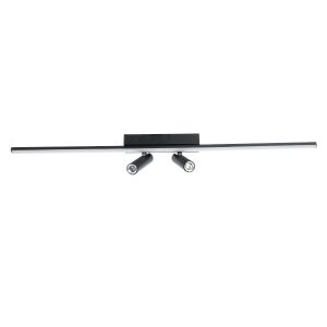 BARETTI 61226 Φωτιστικό Οροφής Linear Design LED CCT με Κινούμενα Σποτ LED Downlight 24W 2688lm 160° & 45° AC 220-240V IP20  – Εναλλαγή Φωτισμού μέσω Διακόπτη On/Off All In One Ψυχρό 6000k+Φυσικό 4500k+Θερμό 2700k – Μ80 x Π5.5 x Υ5 cm – Μαύρο – 3 Χρόν