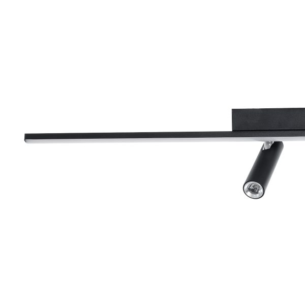 BARETTI 61226 Φωτιστικό Οροφής Linear Design LED CCT με Κινούμενα Σποτ LED Downlight 24W 2688lm 160° & 45° AC 220-240V IP20  - Εναλλαγή Φωτισμού μέσω Διακόπτη On/Off All In One Ψυχρό 6000k+Φυσικό 4500k+Θερμό 2700k - Μ80 x Π5.5 x Υ5 cm - Μαύρο - 3 Χρόν - Image 5
