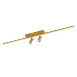 BARETTI 61228 Φωτιστικό Οροφής Linear Design LED CCT με Κινούμενα Σποτ LED Downlight 24W 2688lm 160° & 45° AC 220-240V IP20  – Εναλλαγή Φωτισμού μέσω Διακόπτη On/Off All In One Ψυχρό 6000k+Φυσικό 4500k+Θερμό 2700k – Μ80 x Π5.5 x Υ5 cm – Χρυσό – 3 Χρόν