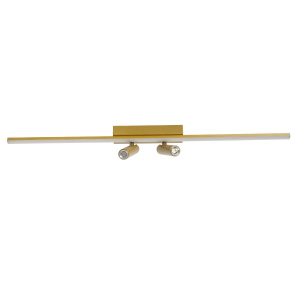 BARETTI 61228 Φωτιστικό Οροφής Linear Design LED CCT με Κινούμενα Σποτ LED Downlight 24W 2688lm 160° & 45° AC 220-240V IP20  - Εναλλαγή Φωτισμού μέσω Διακόπτη On/Off All In One Ψυχρό 6000k+Φυσικό 4500k+Θερμό 2700k - Μ80 x Π5.5 x Υ5 cm - Χρυσό - 3 Χρόν - Image 3