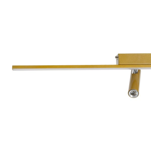 BARETTI 61228 Φωτιστικό Οροφής Linear Design LED CCT με Κινούμενα Σποτ LED Downlight 24W 2688lm 160° & 45° AC 220-240V IP20  - Εναλλαγή Φωτισμού μέσω Διακόπτη On/Off All In One Ψυχρό 6000k+Φυσικό 4500k+Θερμό 2700k - Μ80 x Π5.5 x Υ5 cm - Χρυσό - 3 Χρόν - Image 5