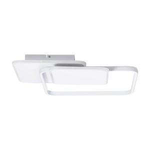SQUARO 61232 Φωτιστικό Οροφής Δαχτυλίδι-Κύκλος LED CCT 75W 8400lm 360° AC 220-240V – Εναλλαγή Φωτισμού μέσω Τηλεχειριστηρίου All In One Ψυχρό 6000k+Φυσικό 4500k+Θερμό 2700k Dimmable Μ48.5 x Π51 x Υ9cm – Λευκό – 3 Years Warranty