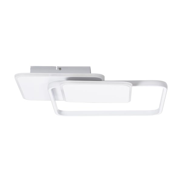 SQUARO 61232 Φωτιστικό Οροφής Δαχτυλίδι-Κύκλος LED CCT 75W 8400lm 360° AC 220-240V - Εναλλαγή Φωτισμού μέσω Τηλεχειριστηρίου All In One Ψυχρό 6000k+Φυσικό 4500k+Θερμό 2700k Dimmable Μ48.5 x Π51 x Υ9cm - Λευκό - 3 Years Warranty - Image 2