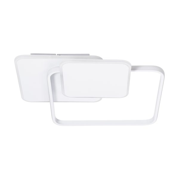 SQUARO 61232 Φωτιστικό Οροφής Δαχτυλίδι-Κύκλος LED CCT 75W 8400lm 360° AC 220-240V - Εναλλαγή Φωτισμού μέσω Τηλεχειριστηρίου All In One Ψυχρό 6000k+Φυσικό 4500k+Θερμό 2700k Dimmable Μ48.5 x Π51 x Υ9cm - Λευκό - 3 Years Warranty - Image 4