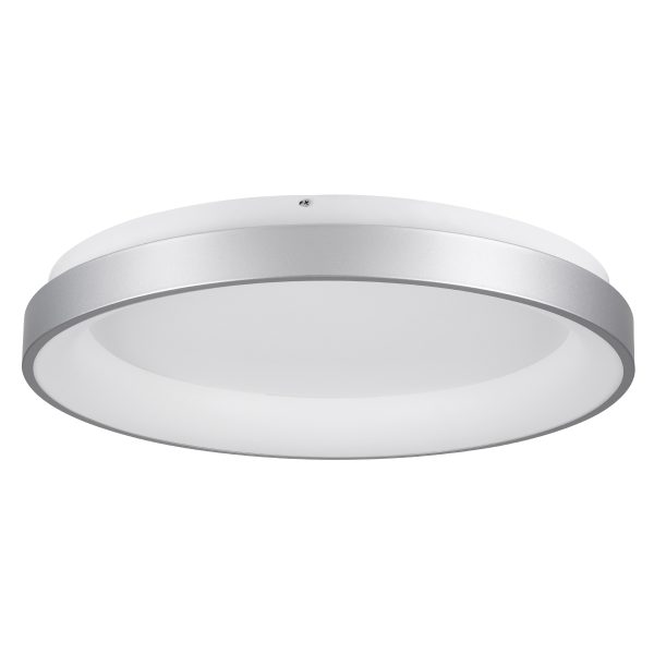 SALEM 61238 Πλαφονιέρα Οροφής Δαχτυλίδι-Κύκλος LED CCT 105W 12075lm 120° AC 220-240V - Εναλλαγή Φωτισμού μέσω Τηλεχειριστηρίου All In One Ψυχρό 6000k+Φυσικό 4500k+Θερμό 2700k Dimmable Φ60cm - Ασημί - 3 Years Warranty - Image 3