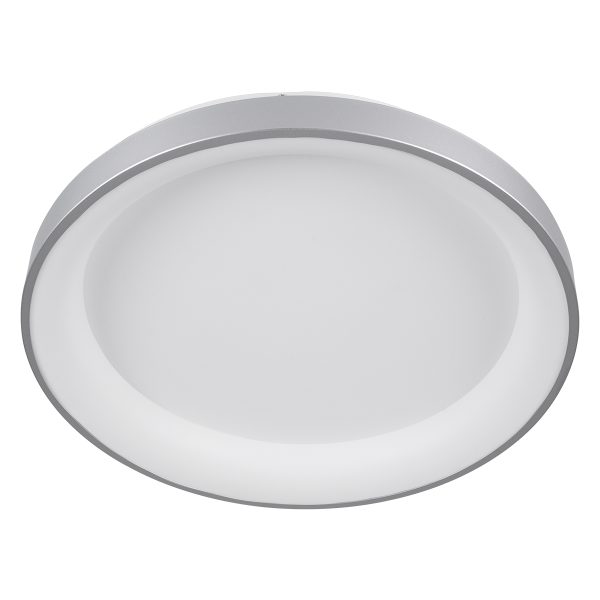 SALEM 61238 Πλαφονιέρα Οροφής Δαχτυλίδι-Κύκλος LED CCT 105W 12075lm 120° AC 220-240V - Εναλλαγή Φωτισμού μέσω Τηλεχειριστηρίου All In One Ψυχρό 6000k+Φυσικό 4500k+Θερμό 2700k Dimmable Φ60cm - Ασημί - 3 Years Warranty - Image 4