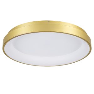 SALEM 61239 Πλαφονιέρα Οροφής Δαχτυλίδι-Κύκλος LED CCT 105W 12075lm 120° AC 220-240V – Εναλλαγή Φωτισμού μέσω Τηλεχειριστηρίου All In One Ψυχρό 6000k+Φυσικό 4500k+Θερμό 2700k Dimmable Φ60cm – Χρυσό Σαμπανιζέ – 3 Years Warranty
