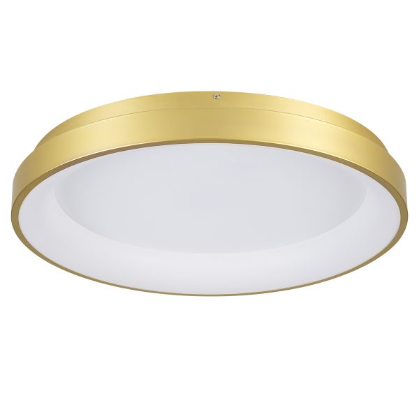 SALEM 61239 Πλαφονιέρα Οροφής Δαχτυλίδι-Κύκλος LED CCT 105W 12075lm 120° AC 220-240V - Εναλλαγή Φωτισμού μέσω Τηλεχειριστηρίου All In One Ψυχρό 6000k+Φυσικό 4500k+Θερμό 2700k Dimmable Φ60cm - Χρυσό Σαμπανιζέ - 3 Years Warranty - Image 2