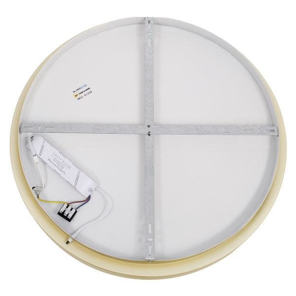 SALEM 61239 Πλαφονιέρα Οροφής Δαχτυλίδι-Κύκλος LED CCT 105W 12075lm 120° AC 220-240V - Εναλλαγή Φωτισμού μέσω Τηλεχειριστηρίου All In One Ψυχρό 6000k+Φυσικό 4500k+Θερμό 2700k Dimmable Φ60cm - Χρυσό Σαμπανιζέ - 3 Years Warranty - Image 5