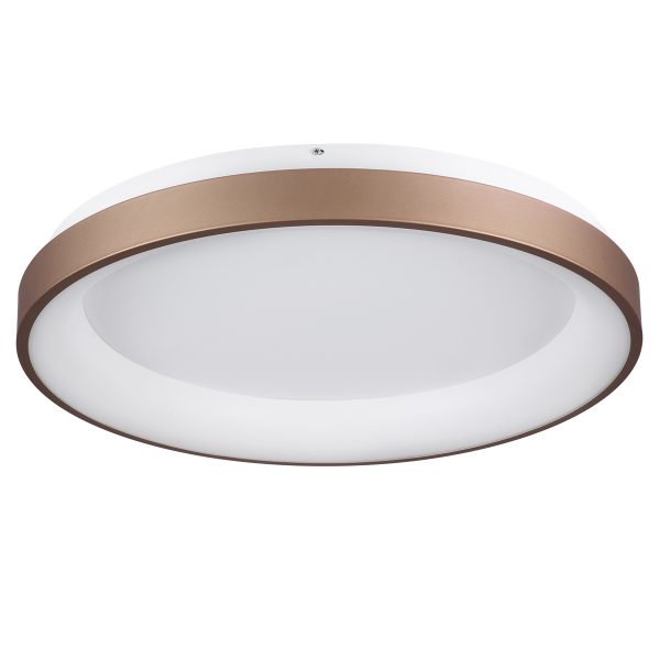 SALEM 61240 Πλαφονιέρα Οροφής Δαχτυλίδι-Κύκλος LED CCT 105W 12075lm 120° AC 220-240V - Εναλλαγή Φωτισμού μέσω Τηλεχειριστηρίου All In One Ψυχρό 6000k+Φυσικό 4500k+Θερμό 2700k Dimmable Φ60cm - Καφέ & Χάλκινο - 3 Years Warranty - Image 2