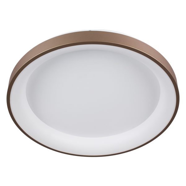 SALEM 61240 Πλαφονιέρα Οροφής Δαχτυλίδι-Κύκλος LED CCT 105W 12075lm 120° AC 220-240V - Εναλλαγή Φωτισμού μέσω Τηλεχειριστηρίου All In One Ψυχρό 6000k+Φυσικό 4500k+Θερμό 2700k Dimmable Φ60cm - Καφέ & Χάλκινο - 3 Years Warranty - Image 4