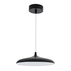 BARON 61251 Κρεμαστή Πλαφονιέρα Οροφής LED CCT 12W 1440lm 120° AC 220-240V – Εναλλαγή Φωτισμού μέσω Διακόπτη On/Off All In One Ψυχρό 6000k+Φυσικό 4500k+Θερμό 2700k Φ25 x Υ8cm – Μαύρο – 3 Years Warranty