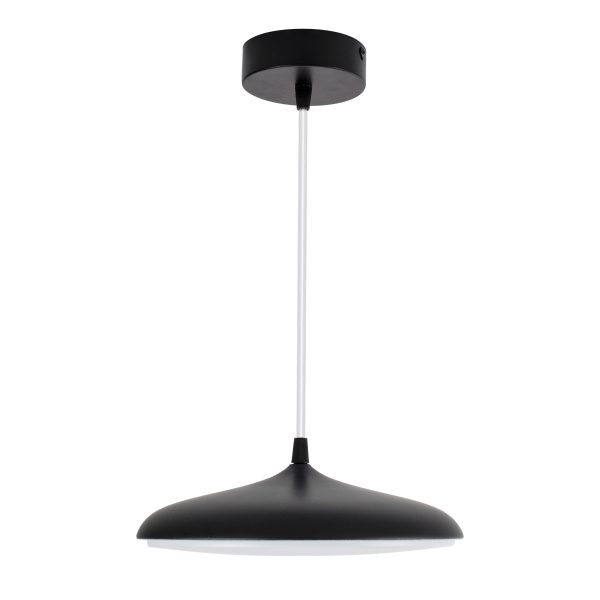 BARON 61251 Κρεμαστή Πλαφονιέρα Οροφής LED CCT 12W 1440lm 120° AC 220-240V - Εναλλαγή Φωτισμού μέσω Διακόπτη On/Off All In One Ψυχρό 6000k+Φυσικό 4500k+Θερμό 2700k Φ25 x Υ8cm - Μαύρο - 3 Years Warranty - Image 3
