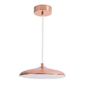 BARON 61253 Κρεμαστή Πλαφονιέρα Οροφής LED CCT 12W 1440lm 120° AC 220-240V – Εναλλαγή Φωτισμού μέσω Διακόπτη On/Off All In One Ψυχρό 6000k+Φυσικό 4500k+Θερμό 2700k Φ25 x Υ8cm – Χάλκινο Πλατίνα – 3 Years Warranty