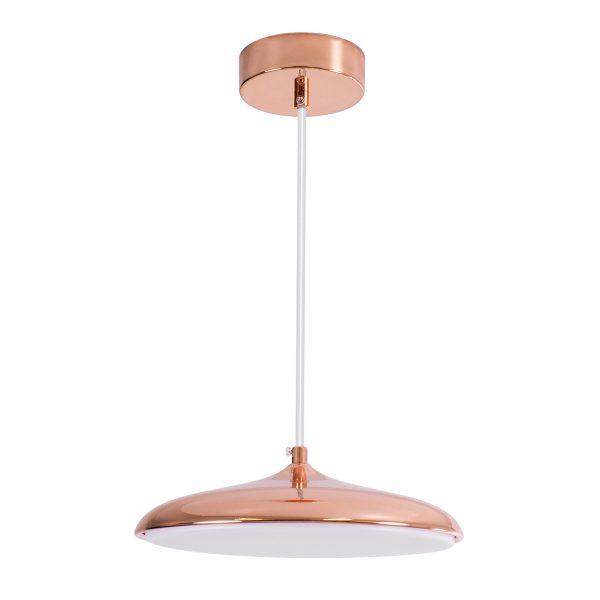 BARON 61253 Κρεμαστή Πλαφονιέρα Οροφής LED CCT 12W 1440lm 120° AC 220-240V - Εναλλαγή Φωτισμού μέσω Διακόπτη On/Off All In One Ψυχρό 6000k+Φυσικό 4500k+Θερμό 2700k Φ25 x Υ8cm - Χάλκινο Πλατίνα - 3 Years Warranty - Image 2