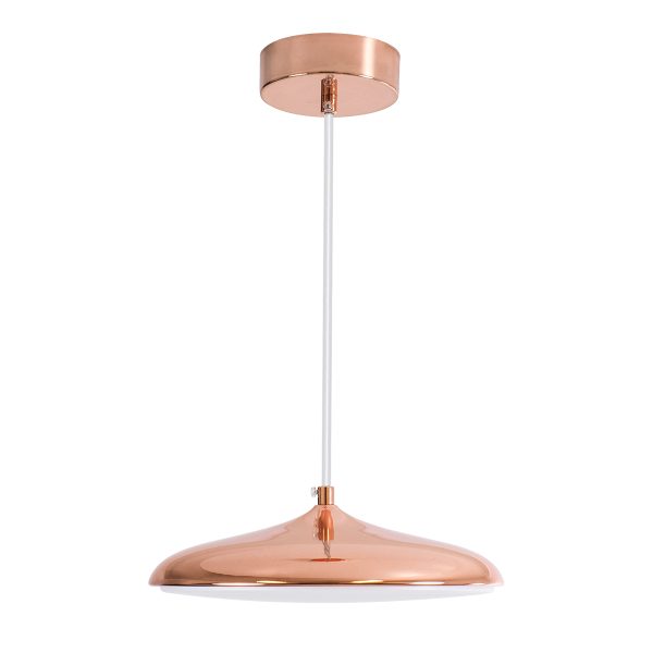 BARON 61253 Κρεμαστή Πλαφονιέρα Οροφής LED CCT 12W 1440lm 120° AC 220-240V - Εναλλαγή Φωτισμού μέσω Διακόπτη On/Off All In One Ψυχρό 6000k+Φυσικό 4500k+Θερμό 2700k Φ25 x Υ8cm - Χάλκινο Πλατίνα - 3 Years Warranty - Image 3