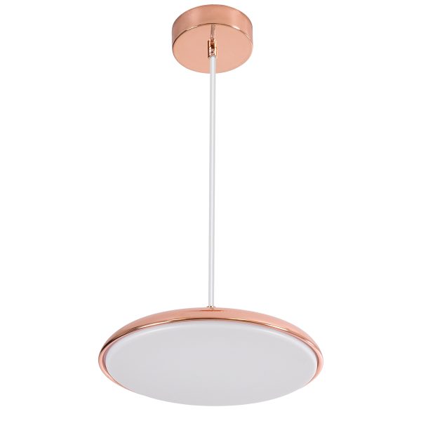 BARON 61253 Κρεμαστή Πλαφονιέρα Οροφής LED CCT 12W 1440lm 120° AC 220-240V - Εναλλαγή Φωτισμού μέσω Διακόπτη On/Off All In One Ψυχρό 6000k+Φυσικό 4500k+Θερμό 2700k Φ25 x Υ8cm - Χάλκινο Πλατίνα - 3 Years Warranty - Image 4