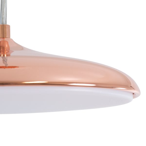 BARON 61253 Κρεμαστή Πλαφονιέρα Οροφής LED CCT 12W 1440lm 120° AC 220-240V - Εναλλαγή Φωτισμού μέσω Διακόπτη On/Off All In One Ψυχρό 6000k+Φυσικό 4500k+Θερμό 2700k Φ25 x Υ8cm - Χάλκινο Πλατίνα - 3 Years Warranty - Image 5