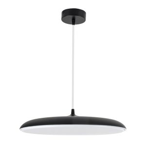 BARON 61254 Κρεμαστή Πλαφονιέρα Οροφής LED CCT 24W 2880lm 120° AC 220-240V – Εναλλαγή Φωτισμού μέσω Διακόπτη On/Off All In One Ψυχρό 6000k+Φυσικό 4500k+Θερμό 2700k Φ40 x Υ10cm – Μαύρο – 3 Years Warranty