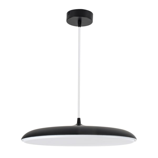 BARON 61254 Κρεμαστή Πλαφονιέρα Οροφής LED CCT 24W 2880lm 120° AC 220-240V - Εναλλαγή Φωτισμού μέσω Διακόπτη On/Off All In One Ψυχρό 6000k+Φυσικό 4500k+Θερμό 2700k Φ40 x Υ10cm - Μαύρο - 3 Years Warranty - Image 2