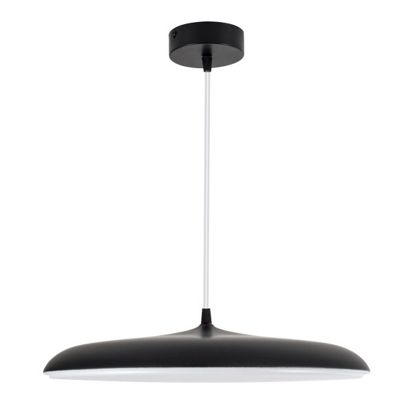 BARON 61254 Κρεμαστή Πλαφονιέρα Οροφής LED CCT 24W 2880lm 120° AC 220-240V - Εναλλαγή Φωτισμού μέσω Διακόπτη On/Off All In One Ψυχρό 6000k+Φυσικό 4500k+Θερμό 2700k Φ40 x Υ10cm - Μαύρο - 3 Years Warranty - Image 3