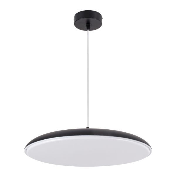BARON 61254 Κρεμαστή Πλαφονιέρα Οροφής LED CCT 24W 2880lm 120° AC 220-240V - Εναλλαγή Φωτισμού μέσω Διακόπτη On/Off All In One Ψυχρό 6000k+Φυσικό 4500k+Θερμό 2700k Φ40 x Υ10cm - Μαύρο - 3 Years Warranty - Image 4