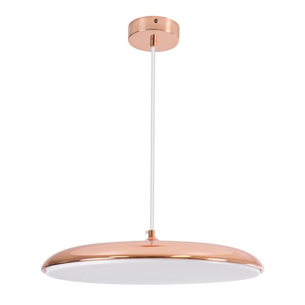 BARON 61256 Κρεμαστή Πλαφονιέρα Οροφής LED CCT 24W 2880lm 120° AC 220-240V - Εναλλαγή Φωτισμού μέσω Διακόπτη On/Off All In One Ψυχρό 6000k+Φυσικό 4500k+Θερμό 2700k Φ40 x Υ10cm - Χάλκινο Πλατίνα - 3 Years Warranty - Image 2