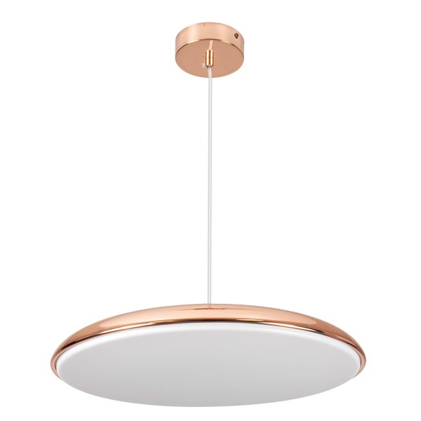 BARON 61256 Κρεμαστή Πλαφονιέρα Οροφής LED CCT 24W 2880lm 120° AC 220-240V - Εναλλαγή Φωτισμού μέσω Διακόπτη On/Off All In One Ψυχρό 6000k+Φυσικό 4500k+Θερμό 2700k Φ40 x Υ10cm - Χάλκινο Πλατίνα - 3 Years Warranty - Image 4