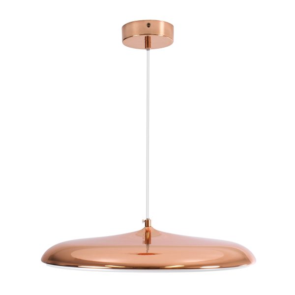 BARON 61256 Κρεμαστή Πλαφονιέρα Οροφής LED CCT 24W 2880lm 120° AC 220-240V - Εναλλαγή Φωτισμού μέσω Διακόπτη On/Off All In One Ψυχρό 6000k+Φυσικό 4500k+Θερμό 2700k Φ40 x Υ10cm - Χάλκινο Πλατίνα - 3 Years Warranty - Image 5