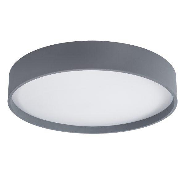 NARNIA 61260 Πλαφονιέρα Οροφής LED CCT 100W 11500lm 120° AC 220-240V - Εναλλαγή Φωτισμού μέσω Τηλεχειριστηρίου All In One Ψυχρό 6000k+Φυσικό 4500k+Θερμό 2700k Dimmable Φ60 x Υ10cm - Γκρι Ανθρακί - 3 Years Warranty - Image 2