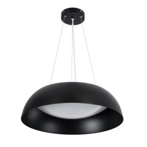 ANATOLIA 61267 Κρεμαστή Πλαφονιέρα Οροφής LED CCT 60W 6900lm 120° AC 220-240V – Εναλλαγή Φωτισμού μέσω Τηλεχειριστηρίου All In One Ψυχρό 6000k+Φυσικό 4500k+Θερμό 2700k Dimmable Φ43cm – Μαύρο – 3 Years Warranty
