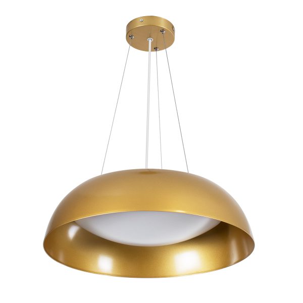 ANATOLIA 61268 Κρεμαστή Πλαφονιέρα Οροφής LED CCT 60W 6900lm 120° AC 220-240V - Εναλλαγή Φωτισμού μέσω Τηλεχειριστηρίου All In One Ψυχρό 6000k+Φυσικό 4500k+Θερμό 2700k Dimmable Φ43cm - Χρυσό - 3 Years Warranty - Image 2