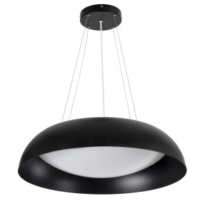 ANATOLIA 61269 Κρεμαστή Πλαφονιέρα Οροφής LED CCT 75W 8625lm 120° AC 220-240V – Εναλλαγή Φωτισμού μέσω Τηλεχειριστηρίου All In One Ψυχρό 6000k+Φυσικό 4500k+Θερμό 2700k Dimmable Φ60cm – Μαύρο – 3 Years Warranty
