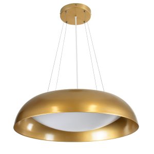ANATOLIA 61270 Κρεμαστή Πλαφονιέρα Οροφής LED CCT 75W 8625lm 120° AC 220-240V – Εναλλαγή Φωτισμού μέσω Τηλεχειριστηρίου All In One Ψυχρό 6000k+Φυσικό 4500k+Θερμό 2700k Dimmable Φ60cm – Χρυσό – 3 Years Warranty