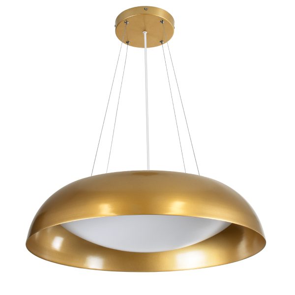 ANATOLIA 61270 Κρεμαστή Πλαφονιέρα Οροφής LED CCT 75W 8625lm 120° AC 220-240V - Εναλλαγή Φωτισμού μέσω Τηλεχειριστηρίου All In One Ψυχρό 6000k+Φυσικό 4500k+Θερμό 2700k Dimmable Φ60cm - Χρυσό - 3 Years Warranty - Image 2