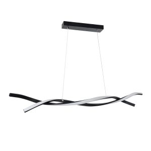 MORALES 61275 Κρεμαστό Φωτιστικό Οροφής Design LED CCT 54W 6048lm 200° AC 220-240V – Εναλλαγή Φωτισμού μέσω Τηλεχειριστηρίου All In One Ψυχρό 6000k+Φυσικό 4500k+Θερμό 2700k Dimmable Μ90 x Π14 x Υ14cm – Μαύρο – 3 Years Warranty