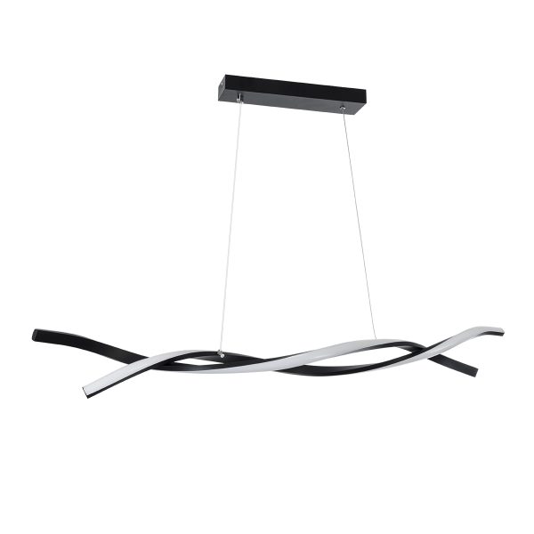 MORALES 61275 Κρεμαστό Φωτιστικό Οροφής Design LED CCT 54W 6048lm 200° AC 220-240V - Εναλλαγή Φωτισμού μέσω Τηλεχειριστηρίου All In One Ψυχρό 6000k+Φυσικό 4500k+Θερμό 2700k Dimmable Μ90 x Π14 x Υ14cm - Μαύρο - 3 Years Warranty - Image 2