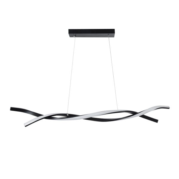 MORALES 61275 Κρεμαστό Φωτιστικό Οροφής Design LED CCT 54W 6048lm 200° AC 220-240V - Εναλλαγή Φωτισμού μέσω Τηλεχειριστηρίου All In One Ψυχρό 6000k+Φυσικό 4500k+Θερμό 2700k Dimmable Μ90 x Π14 x Υ14cm - Μαύρο - 3 Years Warranty - Image 3