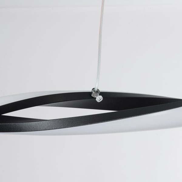 MORALES 61275 Κρεμαστό Φωτιστικό Οροφής Design LED CCT 54W 6048lm 200° AC 220-240V - Εναλλαγή Φωτισμού μέσω Τηλεχειριστηρίου All In One Ψυχρό 6000k+Φυσικό 4500k+Θερμό 2700k Dimmable Μ90 x Π14 x Υ14cm - Μαύρο - 3 Years Warranty - Image 4