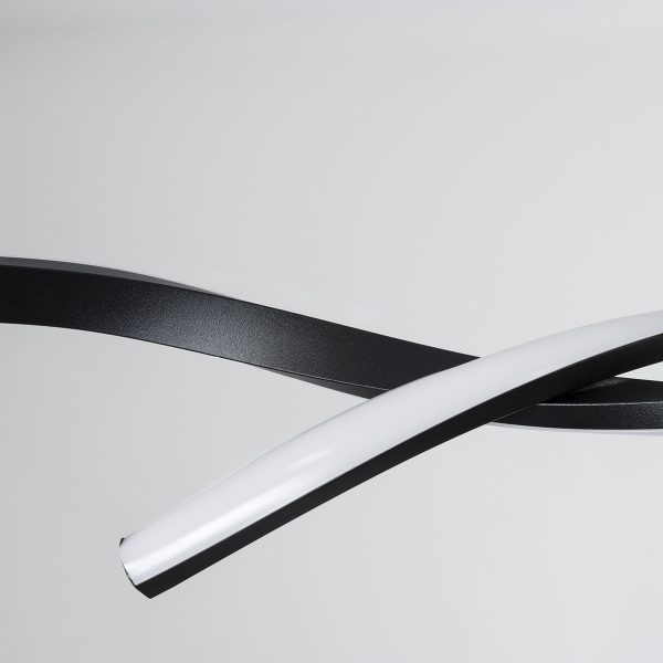 MORALES 61275 Κρεμαστό Φωτιστικό Οροφής Design LED CCT 54W 6048lm 200° AC 220-240V - Εναλλαγή Φωτισμού μέσω Τηλεχειριστηρίου All In One Ψυχρό 6000k+Φυσικό 4500k+Θερμό 2700k Dimmable Μ90 x Π14 x Υ14cm - Μαύρο - 3 Years Warranty - Image 5