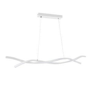 MORALES 61276 Κρεμαστό Φωτιστικό Οροφής Design LED CCT 54W 6048lm 200° AC 220-240V – Εναλλαγή Φωτισμού μέσω Τηλεχειριστηρίου All In One Ψυχρό 6000k+Φυσικό 4500k+Θερμό 2700k Dimmable Μ90 x Π14 x Υ14cm – Λευκό – 3 Years Warranty