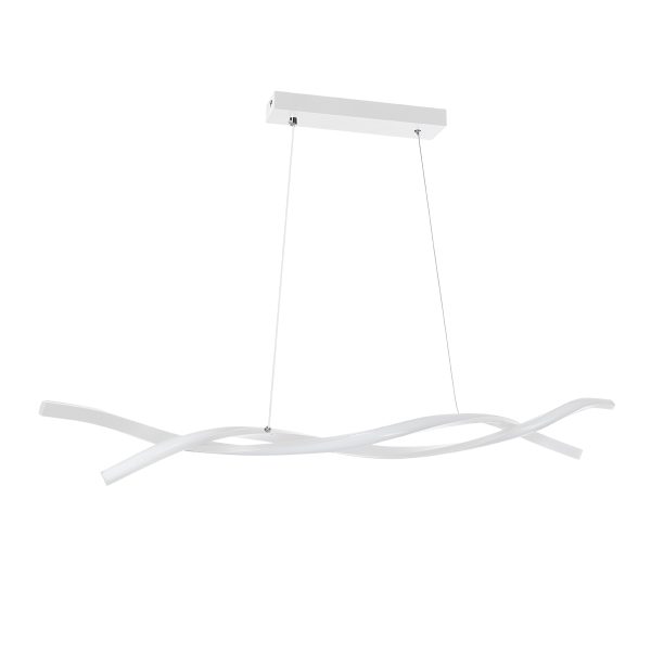 MORALES 61276 Κρεμαστό Φωτιστικό Οροφής Design LED CCT 54W 6048lm 200° AC 220-240V - Εναλλαγή Φωτισμού μέσω Τηλεχειριστηρίου All In One Ψυχρό 6000k+Φυσικό 4500k+Θερμό 2700k Dimmable Μ90 x Π14 x Υ14cm - Λευκό - 3 Years Warranty - Image 2