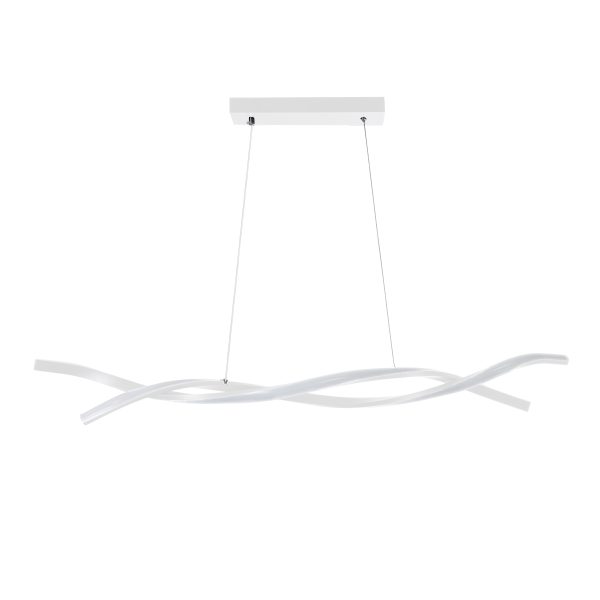 MORALES 61276 Κρεμαστό Φωτιστικό Οροφής Design LED CCT 54W 6048lm 200° AC 220-240V - Εναλλαγή Φωτισμού μέσω Τηλεχειριστηρίου All In One Ψυχρό 6000k+Φυσικό 4500k+Θερμό 2700k Dimmable Μ90 x Π14 x Υ14cm - Λευκό - 3 Years Warranty - Image 3