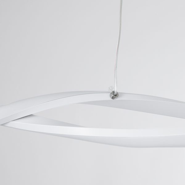 MORALES 61276 Κρεμαστό Φωτιστικό Οροφής Design LED CCT 54W 6048lm 200° AC 220-240V - Εναλλαγή Φωτισμού μέσω Τηλεχειριστηρίου All In One Ψυχρό 6000k+Φυσικό 4500k+Θερμό 2700k Dimmable Μ90 x Π14 x Υ14cm - Λευκό - 3 Years Warranty - Image 4