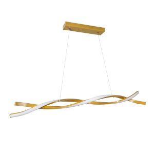 MORALES 61278 Κρεμαστό Φωτιστικό Οροφής Design LED CCT 54W 6048lm 200° AC 220-240V – Εναλλαγή Φωτισμού μέσω Τηλεχειριστηρίου All In One Ψυχρό 6000k+Φυσικό 4500k+Θερμό 2700k Dimmable Μ90 x Π14 x Υ14cm – Χρυσό Πλατίνα – 3 Years Warranty