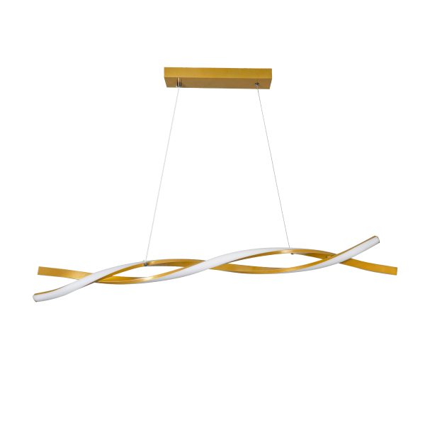 MORALES 61278 Κρεμαστό Φωτιστικό Οροφής Design LED CCT 54W 6048lm 200° AC 220-240V - Εναλλαγή Φωτισμού μέσω Τηλεχειριστηρίου All In One Ψυχρό 6000k+Φυσικό 4500k+Θερμό 2700k Dimmable Μ90 x Π14 x Υ14cm - Χρυσό Πλατίνα - 3 Years Warranty - Image 3