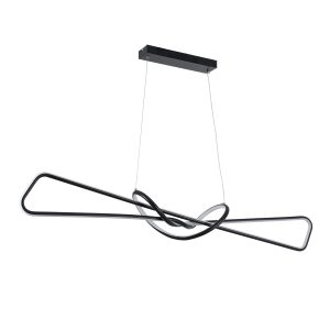 DOLORES 61279 Κρεμαστό Φωτιστικό Οροφής Design LED CCT 105W 11760lm 300° AC 220-240V – Εναλλαγή Φωτισμού μέσω Τηλεχειριστηρίου All In One Ψυχρό 6000k+Φυσικό 4500k+Θερμό 2700k Dimmable Μ110 x Π17 x Υ17.5cm – Μαύρο – 3 Years Warranty